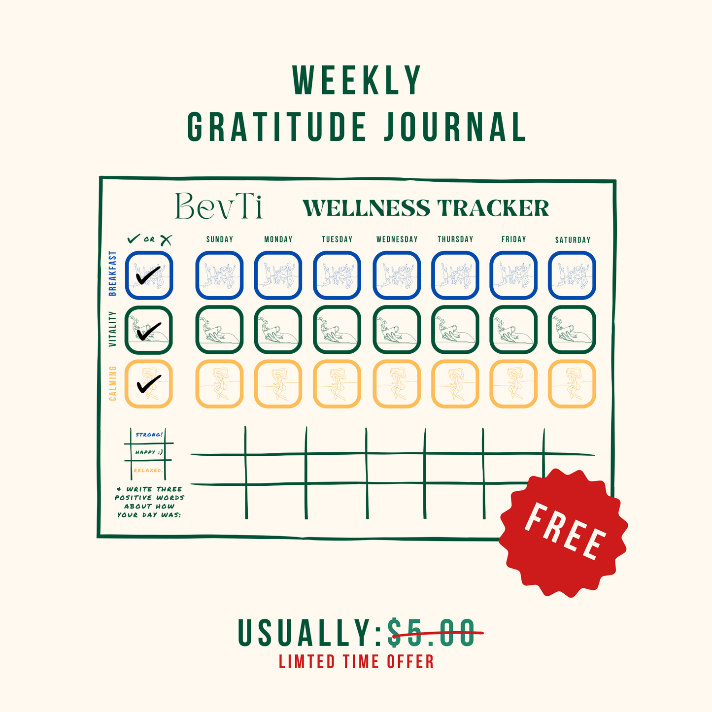 Weekly Gratitude Journal - FREE